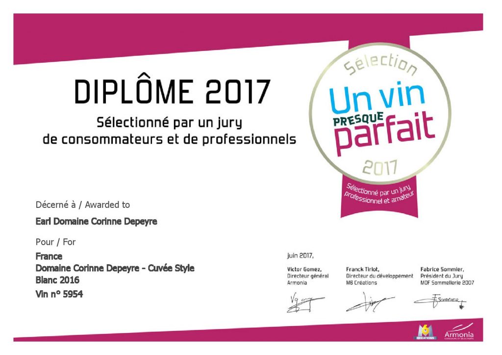 Sélection 2017 du Concours "Un vin presque parfait"